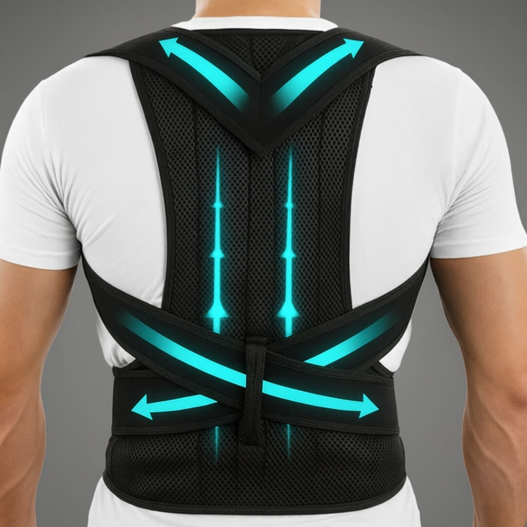 PostureLine™ – Correcteur de posture efficace en 10 jours, ajustable avec soutien dorsal et lombaire