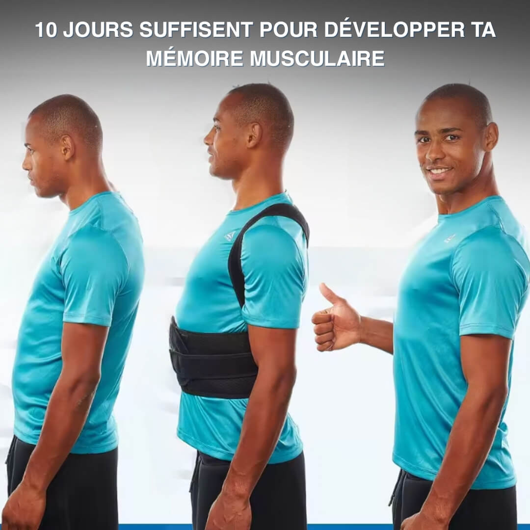 PostureLine™ – Correcteur de posture efficace en 10 jours, ajustable avec soutien dorsal et lombaire